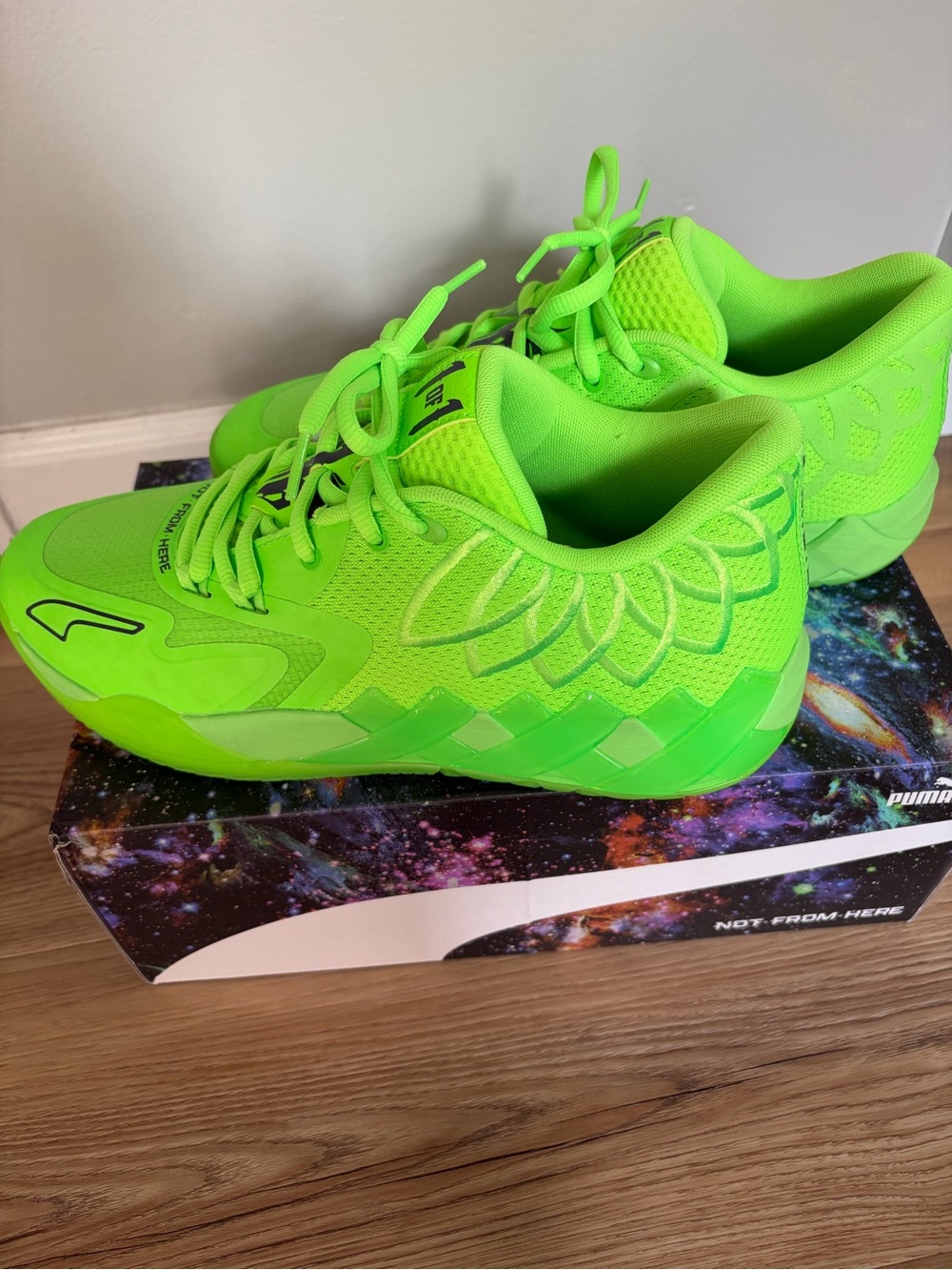 Puma M.E.L.O Neon Green Lace-Up Sneakers